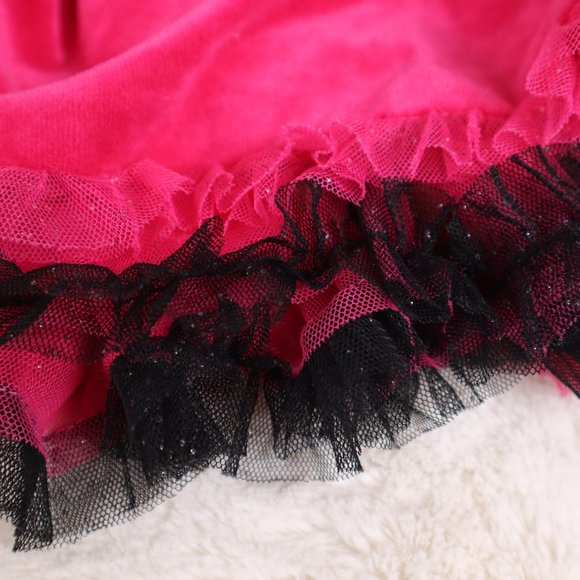 Nannette NWOT Hot Pink Black Tutu Velvet Girl Dress Party Birthday Holiday 4T - Picture 4 of 6